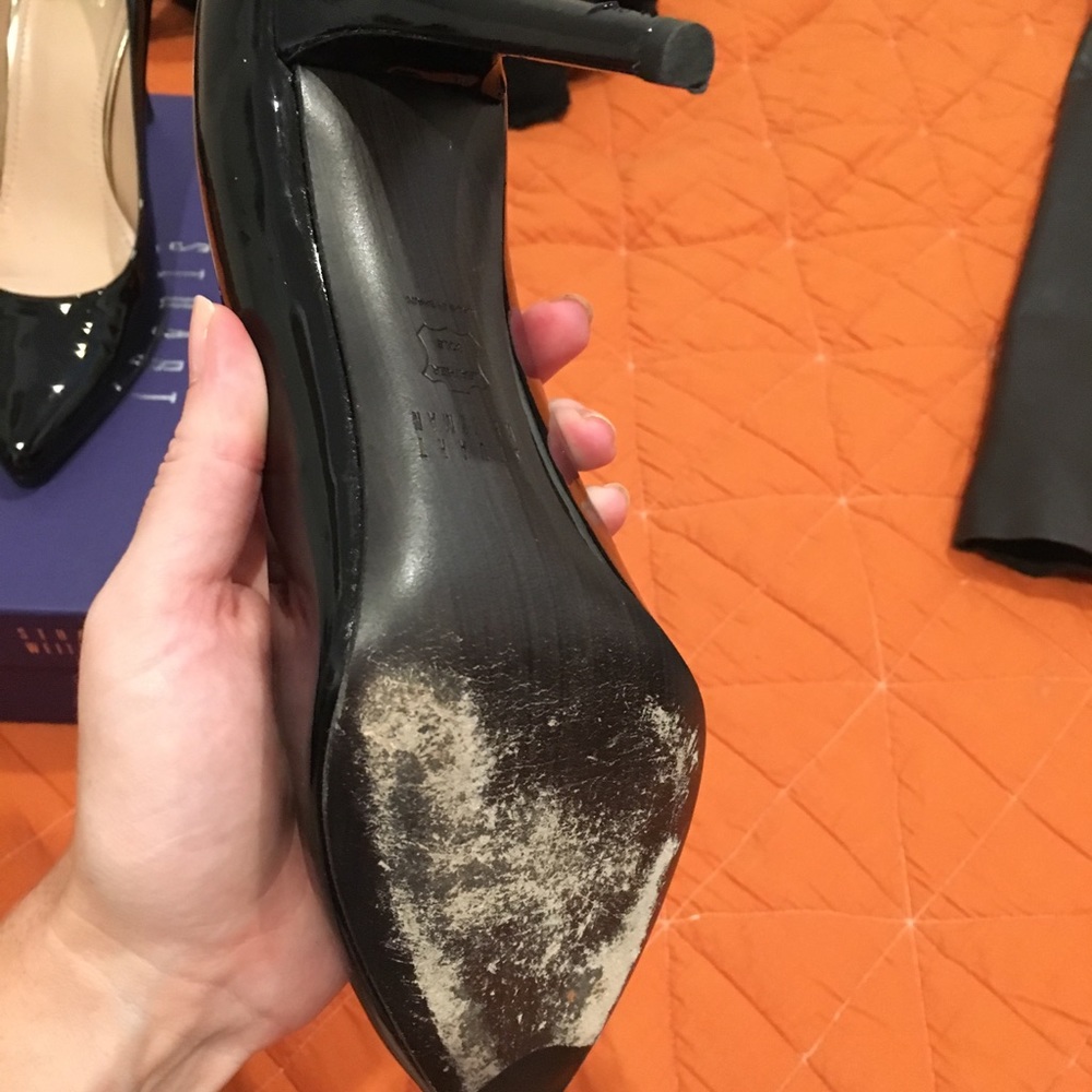 Stuart Weitzman classic blk Patent Mid Heel 8.5 - Picture 3 of 6